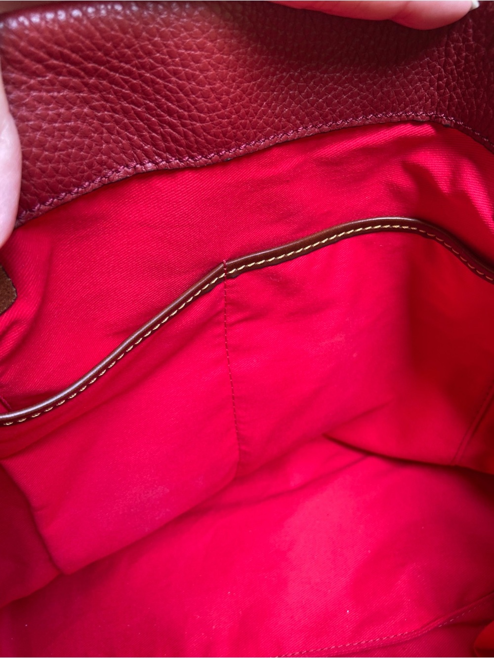 Dooney & Bourke Derby East/West Pebbled Leather Tote -Red Shoulder Bag Old Money - Picture 14 of 16